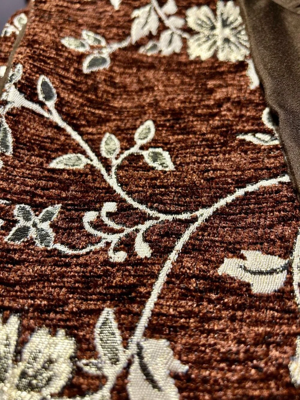 Beautiful Table Runner in brown, cream and silver